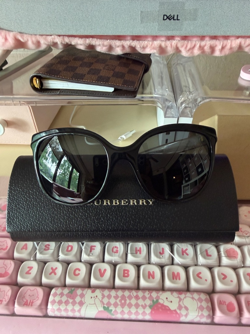 Burberry Glossy Black Cat-Eye Sunglasses